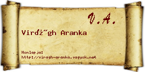 Virágh Aranka névjegykártya